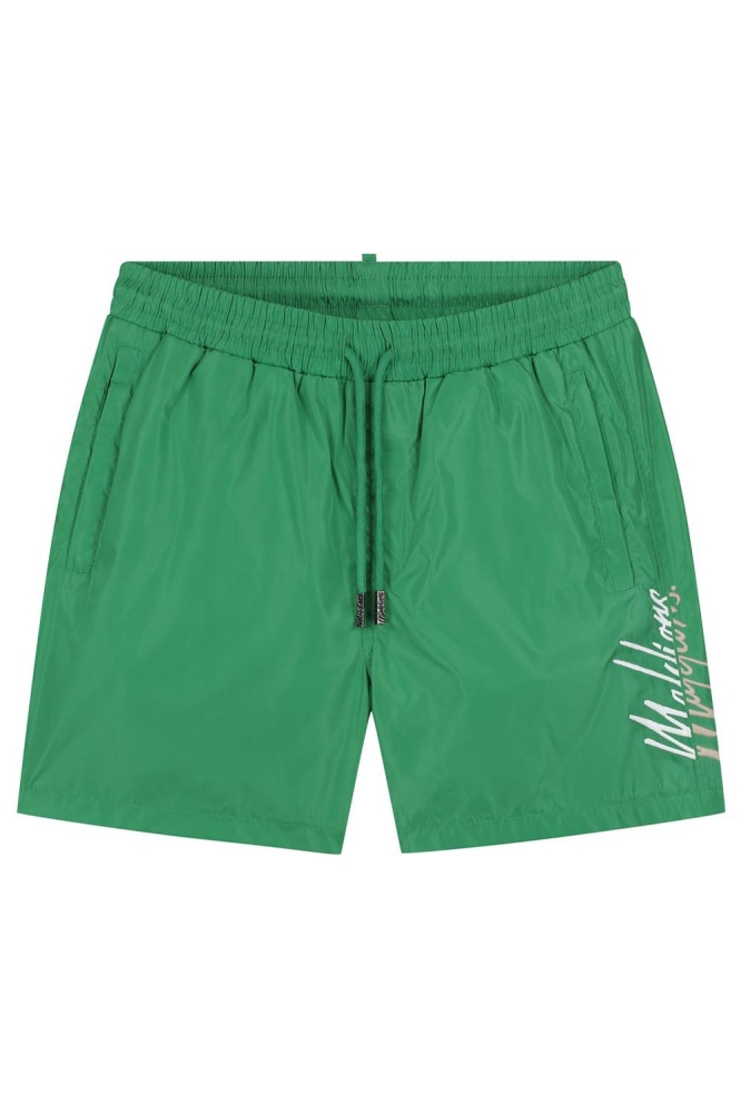 MEN SPLIT SWIM SHORTS MM1 HS25 21 508 GREEN/WHITE